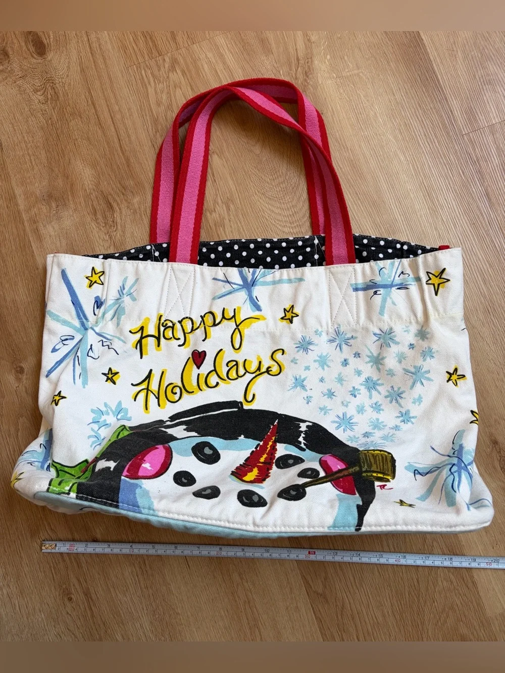 Brighton Large Tote Bag Snow Day Snowman Canvas Christmas Holidays